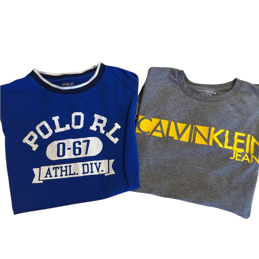 Polo by Ralph Lauren Blue and Calvin Klein Gray Athletic Tee. Set of 2.